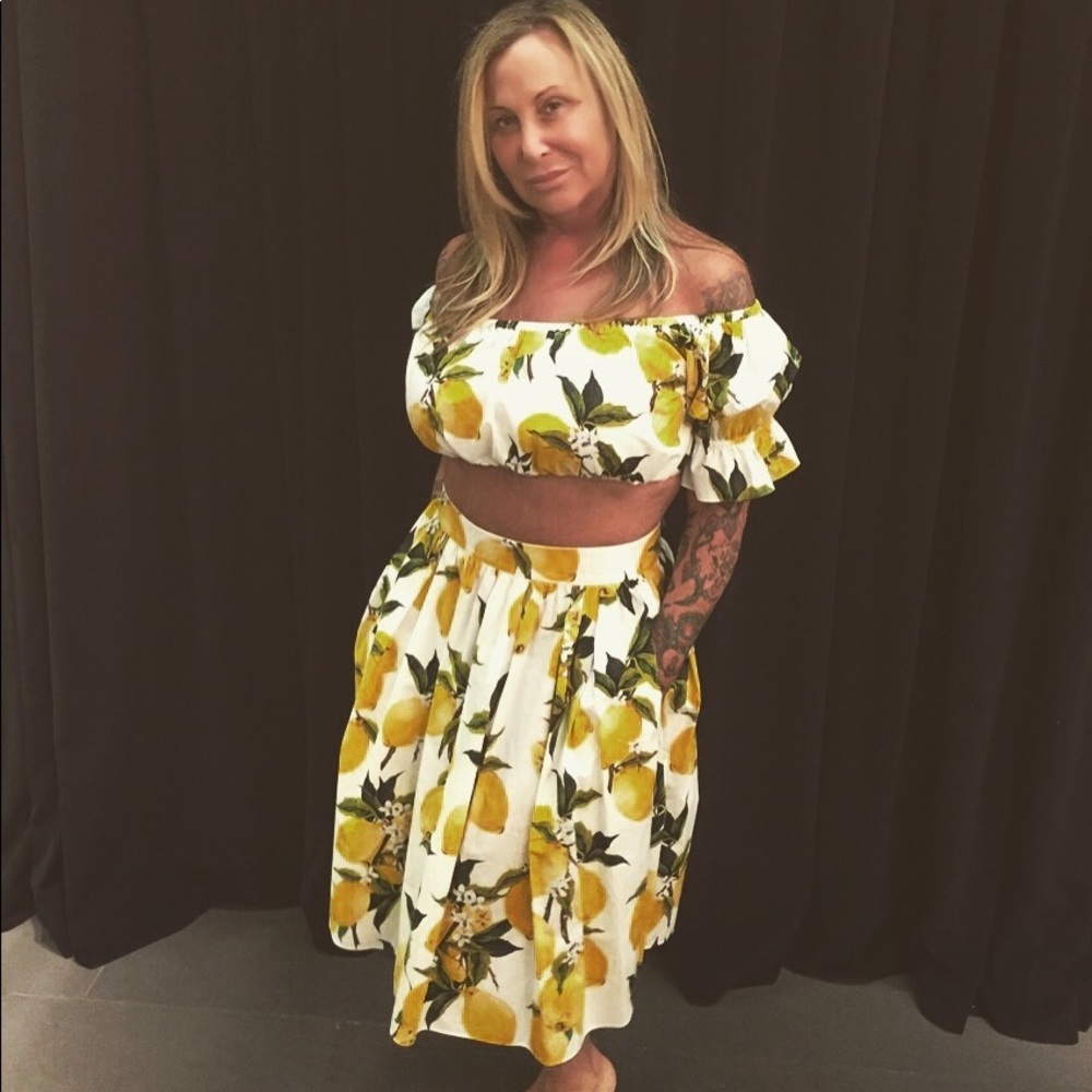 Dolce Gabbana lemon  classic circle skirt (top listed separately)